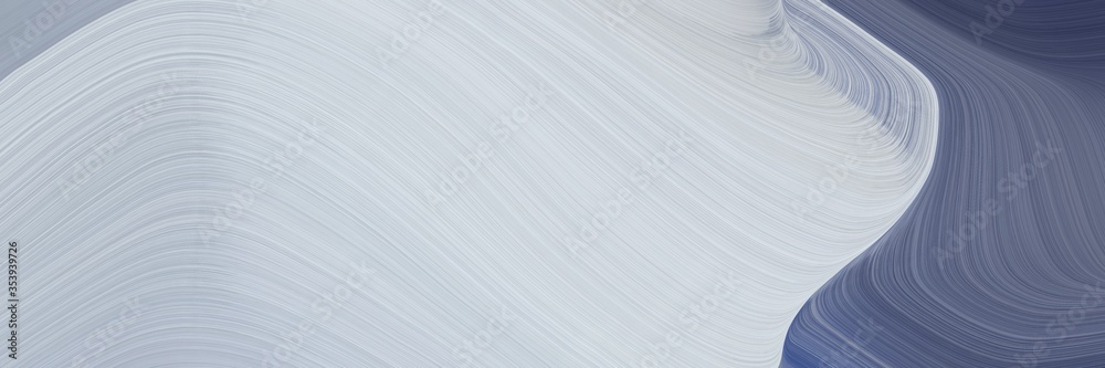 Fototapete abstract decorative designed horizontal banner with light gray, dim gray and light slate gray colors. fluid curved lines with dynamic flowing waves and curves for poster or canvas