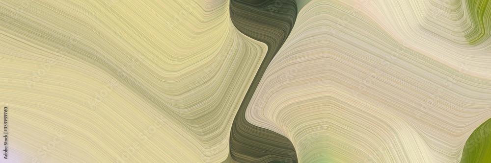 Leinwandbilder abstract flowing designed horizontal header with tan, dark olive green and dim gray colors. fluid curved lines with dynamic flowing waves and curves for poster or canvas