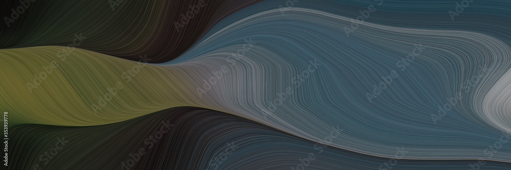 Aufkleber abstract flowing designed horizontal header with dark slate gray, very dark green and gray gray colo