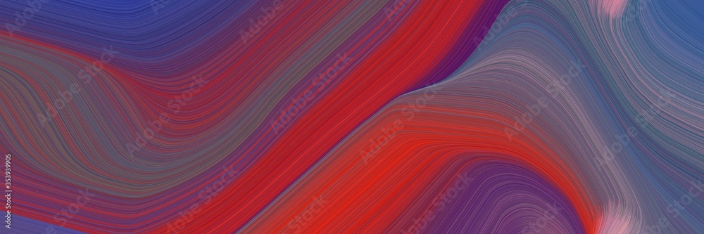 Aufkleber abstract surreal designed horizontal header with old mauve, dim gray and firebrick colors. fluid curved flowing waves and curves for poster or canvas