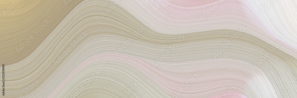 Fototapete abstract surreal header design with silver, linen and rosy brown colors. fluid curved lines with dyn