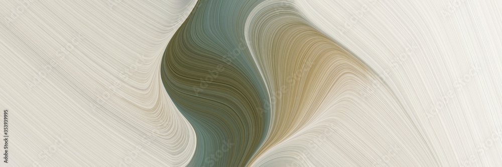 Fototapete abstract flowing header design with light gray, dark olive green and dim gray colors. fluid curved lines with dynamic flowing waves and curves for poster or canvas