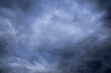 Fototapeta na wymiar Blue sky, high, majestic Cumulus clouds, the Sun.