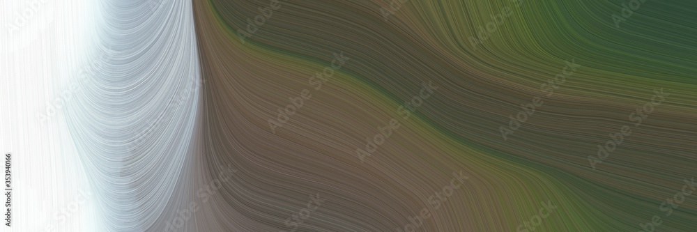 Poster abstract dynamic designed horizontal banner with dark olive green, light gray and gray gray colors. 