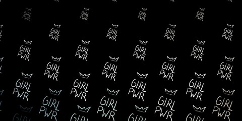 Dark Gray vector pattern with feminism elements.