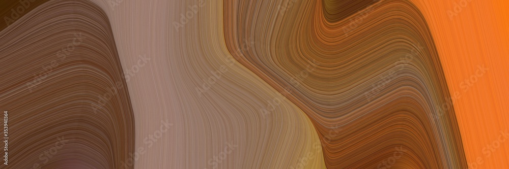 Aufkleber abstract dynamic banner with brown, bronze and pastel brown colors. fluid curved flowing waves and curves for poster or canvas