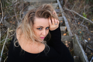 Girl with a pensive look.