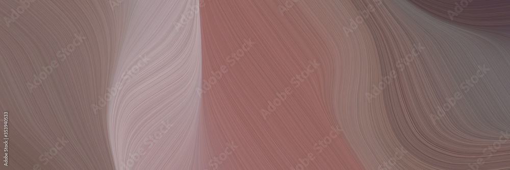 Leinwandbilder abstract decorative header with pastel brown, dark gray and rosy brown colors. fluid curved lines wi