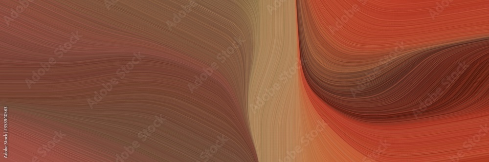 Leinwandbilder abstract colorful designed horizontal header with brown, coffee and peru colors. fluid curved flowing waves and curves for poster or canvas