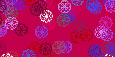 Light Blue, Yellow vector natural backdrop with flowers.