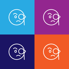 Rich emoji outline icon. Signs and symbols can be used for web, logo, mobile app, UI, UX