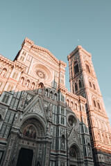 Fototapeta premium florence church cathedral at sunset moon sundown