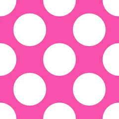 Tapeten Klassisches Tupfenmuster Vektorillustration mit weißen Kreisen auf rosa Hintergrund © Picture Store
