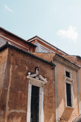 Fototapeta na wymiar old brown building in rome