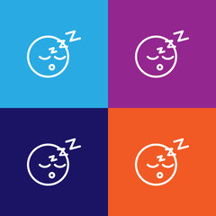 Sleeping emoji outline icon. Signs and symbols can be used for web, logo, mobile app, UI, UX