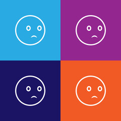 Sad emoji outline icon. Signs and symbols can be used for web, logo, mobile app, UI, UX