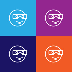 Nerd emoji outline icon. Signs and symbols can be used for web, logo, mobile app, UI, UX