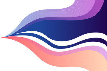 Abstract color wave for background flat vector illustration on white background