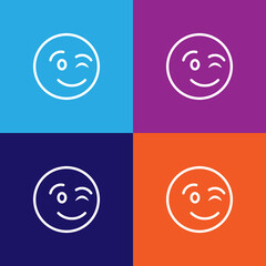 Wink emoji outline icon. Signs and symbols can be used for web, logo, mobile app, UI, UX