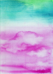 Abstract watercolor background on textured paper