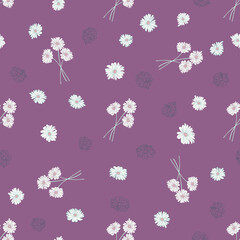Seamless ditsy pattern in small cute wild flowers of daisy. Delicate bouquets. Liberty style millefleurs. Floral background for textile, wallpaper, pattern fills, covers, surface, print, wrap