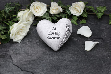 Heart with the inscription in Loving Memory	