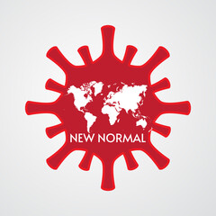 vector illustration of new normal and world map concept