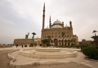 Fototapeta na wymiar Facade of Mohamed Ali Alabaster Mosque in Citadel of Cairo