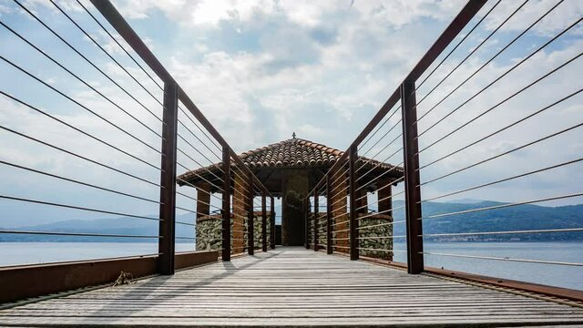 Timelapse view of old building in "Sentiero Fornaci" of Ispra on lake Maggiore, Varese, Italy