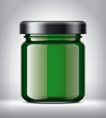 Glass Jar Mockup on Background. 