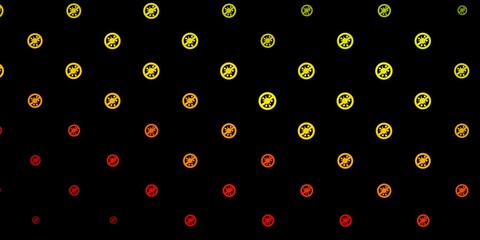 Dark Green, Red vector pattern with coronavirus elements.