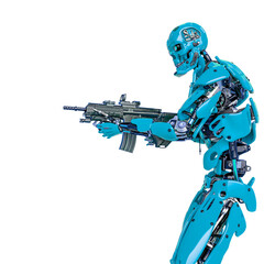 android holding a rifle side view