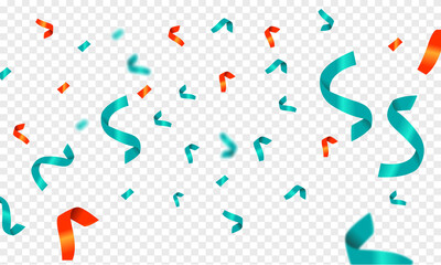 Confetti Vector illustration Transparacy background. Party and birthday confetti vector background