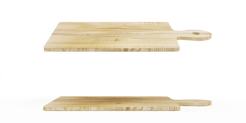 Set of Wooden Cutting Boards isolated on white background