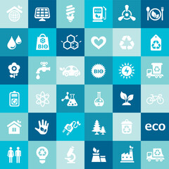 Vector material design green ecological icons collection
