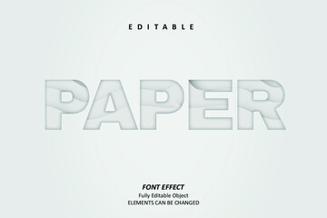 Paper White Texture Typeface Text Effect Editable Premium Vector