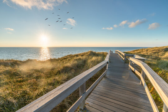 Sunset at the beach, Sylt, Schleswig-Holstein, Germany