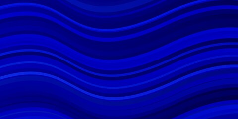 Dark BLUE vector backdrop with curves. Illustration in abstract style with gradient curved.  Pattern for ads, commercials.