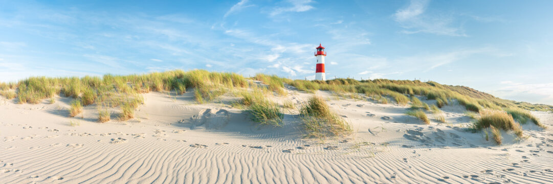 List Ost Lighthouse at the dune beach, Sylt, Schleswig-Holstein