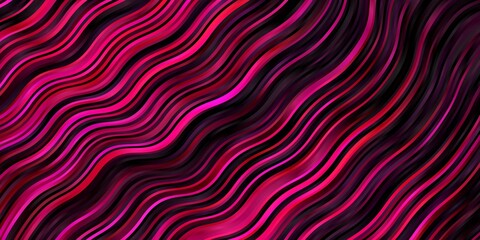 Dark Pink vector background with lines. Bright illustration with gradient circular arcs. Template for your UI design.