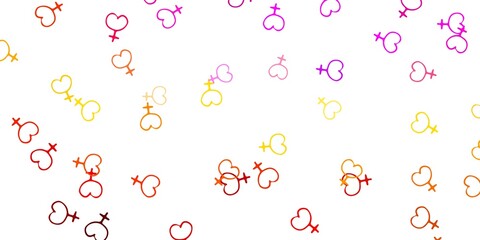Light Multicolor vector texture with women's rights symbols.