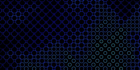 Dark BLUE vector template with circles. Colorful illustration with gradient dots in nature style. New template for a brand book.