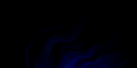 Dark BLUE vector template with wry lines. Abstract illustration with bandy gradient lines. Design for your business promotion.