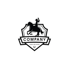 Cowboy logo design. Awesome a cowboy logo. A rodeo cowboy logotype.