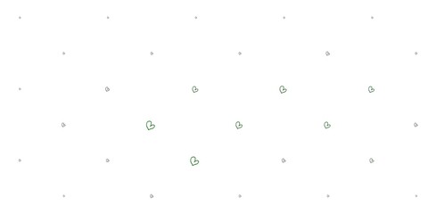 Light Green vector template with doodle hearts.