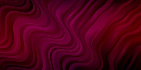 Dark Pink vector layout with circular arc. Bright illustration with gradient circular arcs. Pattern for commercials, ads.