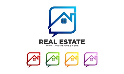 Real estate simple set vector logo