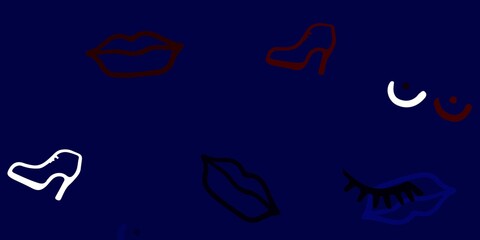 Light Blue, Red vector background with woman symbols.