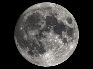 Full moon seen with telescope