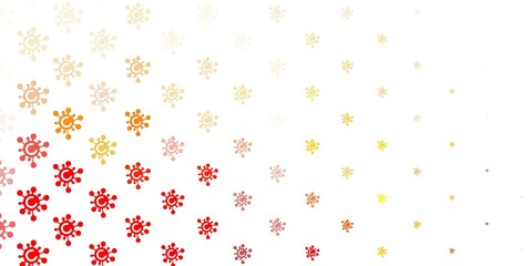 Light Pink, Yellow vector background with covid-19 symbols.